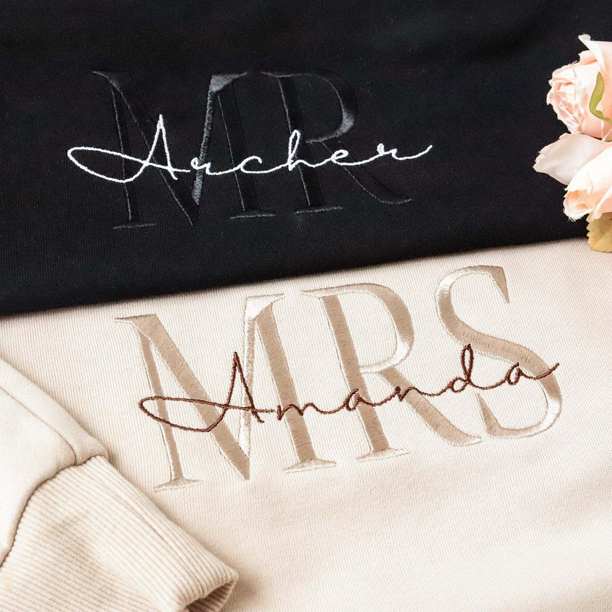 Custom Embroidered Hoodies For Couples, Custom Matching Couple Hoodies, Custom Mr Mrs Future Mrs Matching Couples Embroidered Hoodies