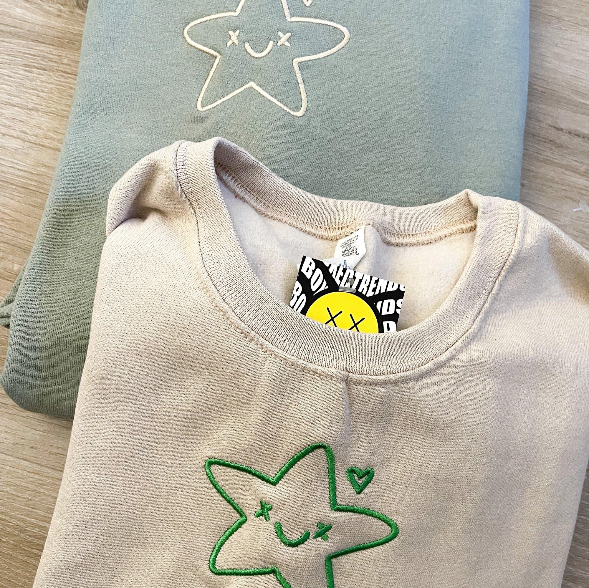 Custom Twinkle Star Embroidered Matching Set Couple Sweatshirt Hoodies