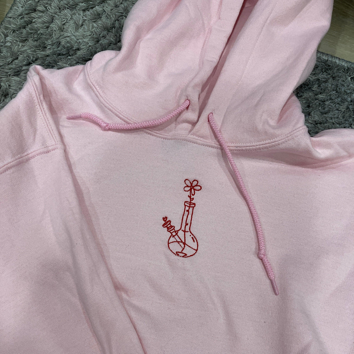 Custom Flower Bong Embroidered Matching Set Couple Sweatshirt Hoodies