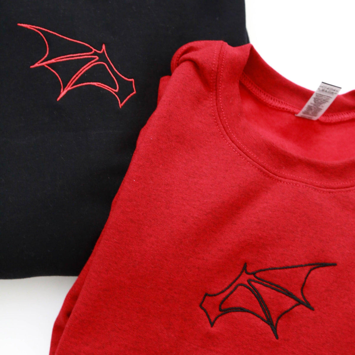 Custom Bat Wing Embroidered Matching Set Couple Sweatshirt Hoodies