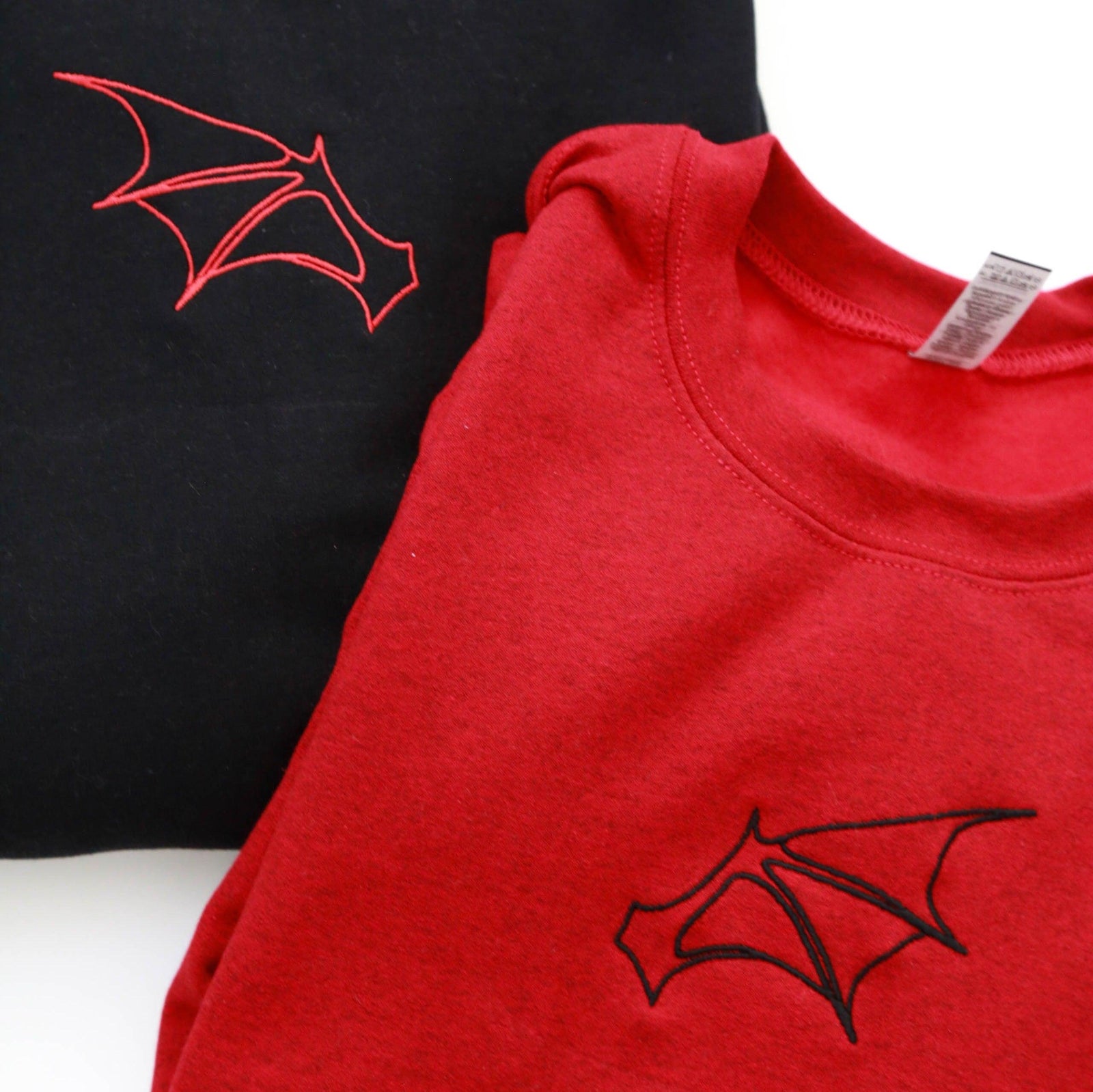 Custom Bat Wing Embroidered Matching Set Couple Sweatshirt Hoodies