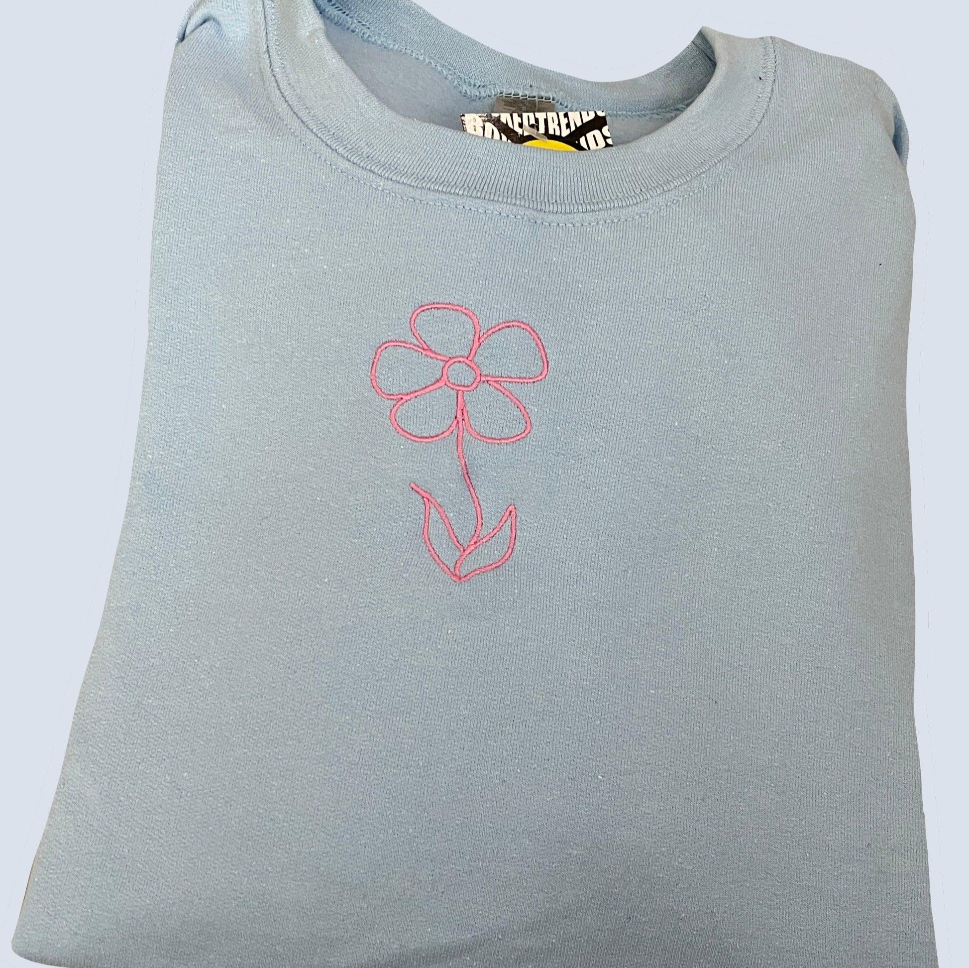 Custom Flower Embroidered Matching Set Couple Sweatshirt Hoodies