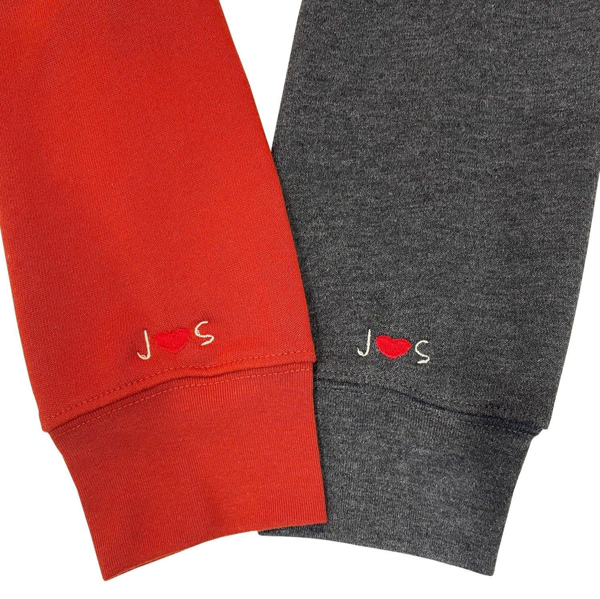 Custom Embroidered Matching Couple Hoodies with Your Initials & Anniversary Date