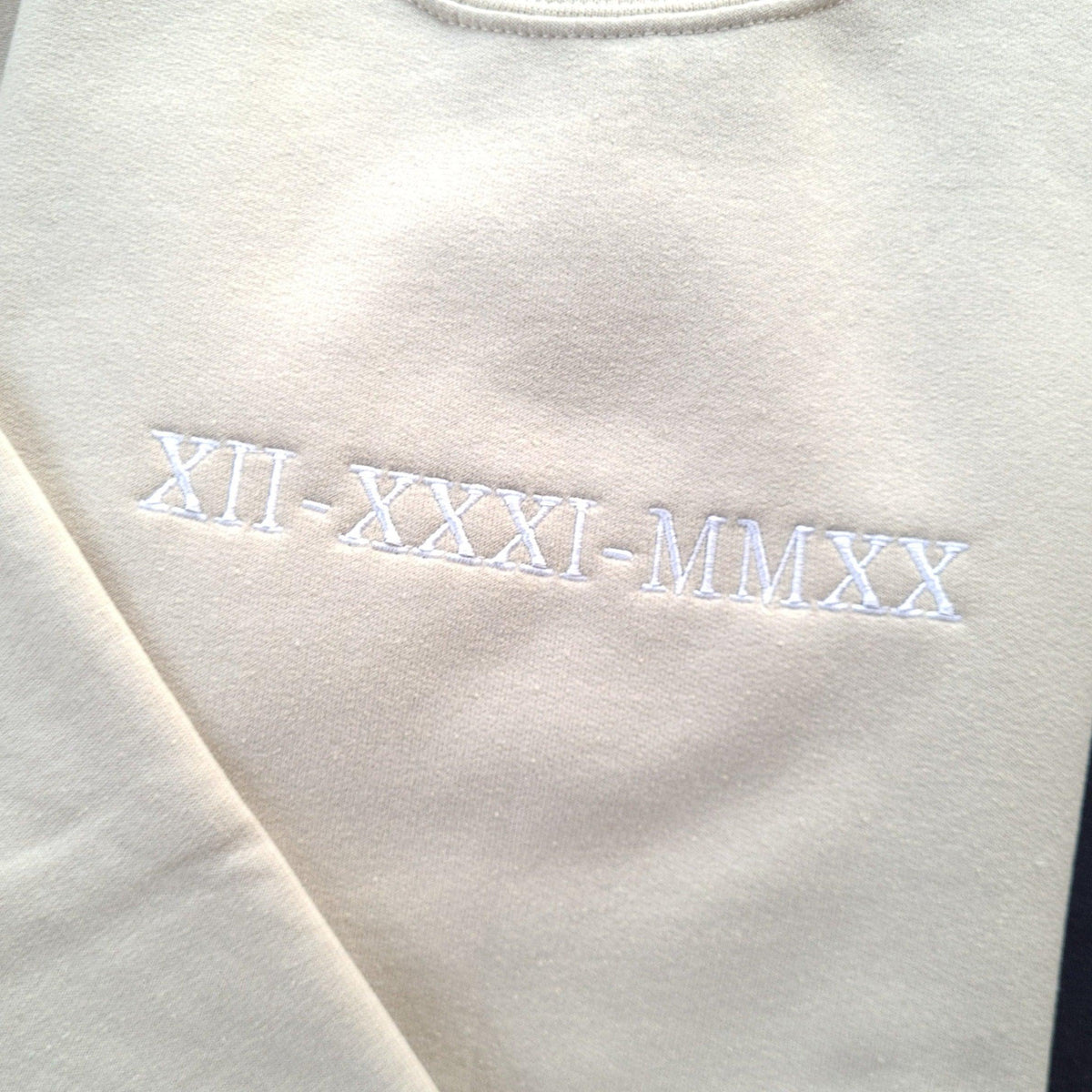 Personalized Roman Numeral Embroidered Custom Matching Couples Sweatshirt
