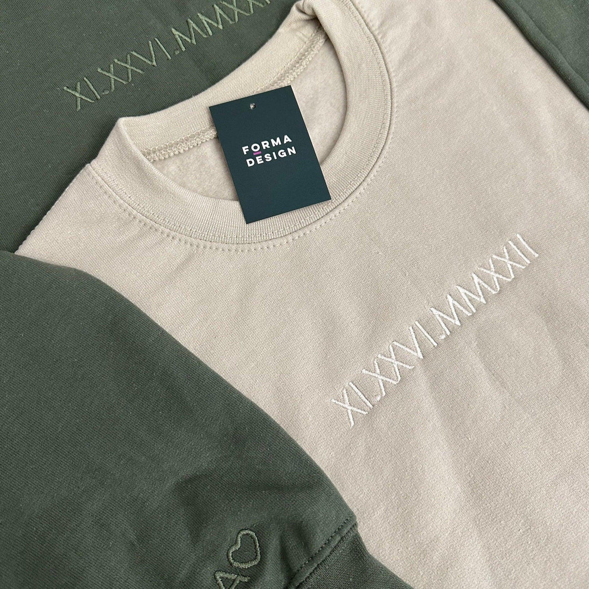 Personalized Anniversary Date Custom Embroidered Initial Heart Couple Hoodies