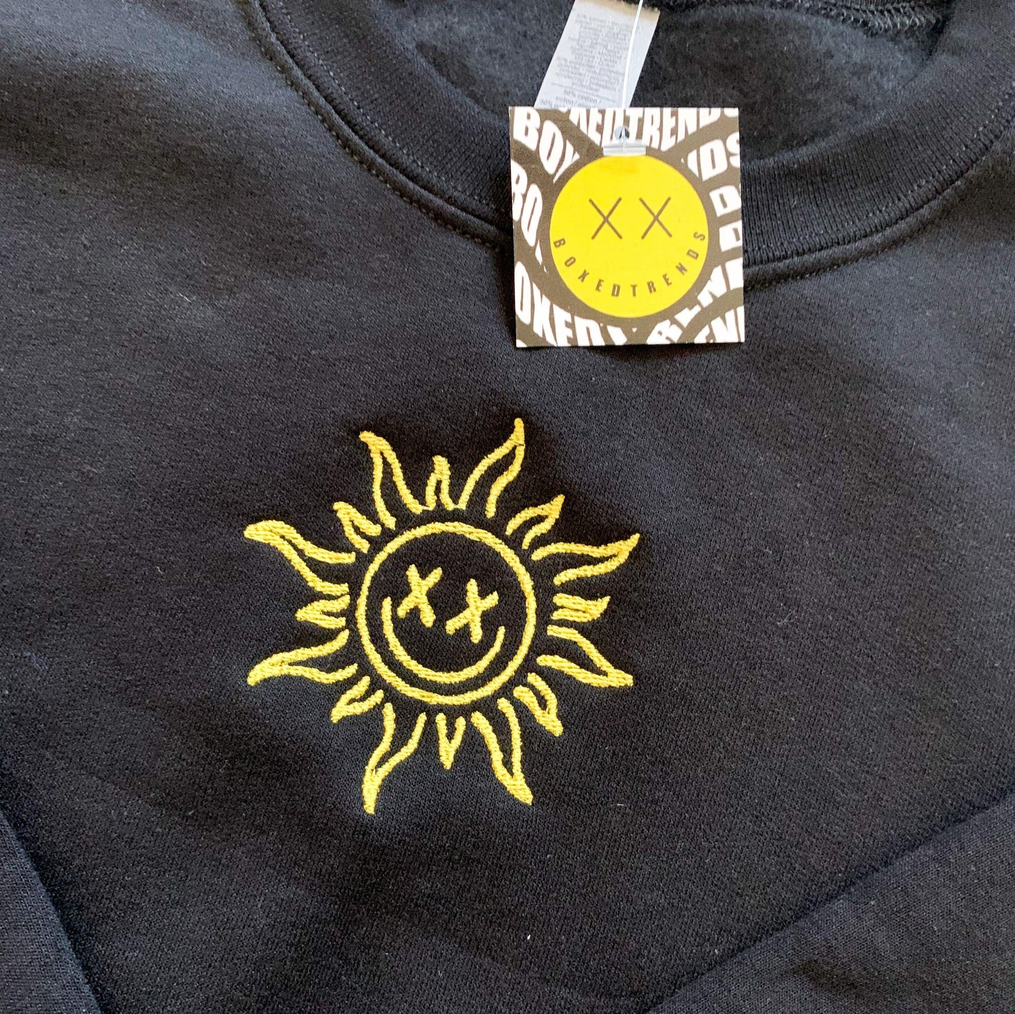 Custom Sun and Moon Embroidered Matching Set Couple Sweatshirt Hoodies