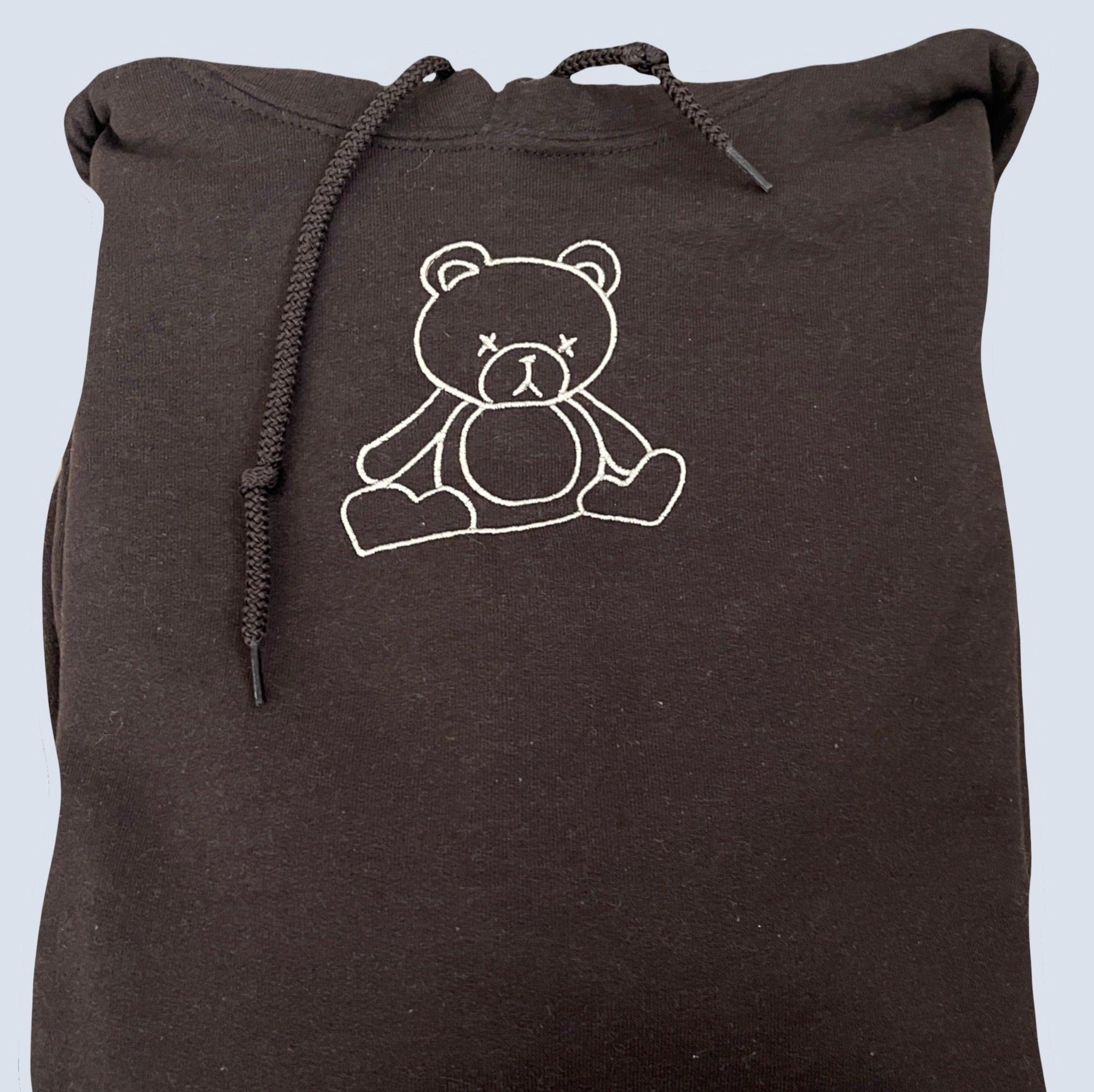 Custom Teddy Bear Embroidered Matching Set Couple Sweatshirt Hoodies