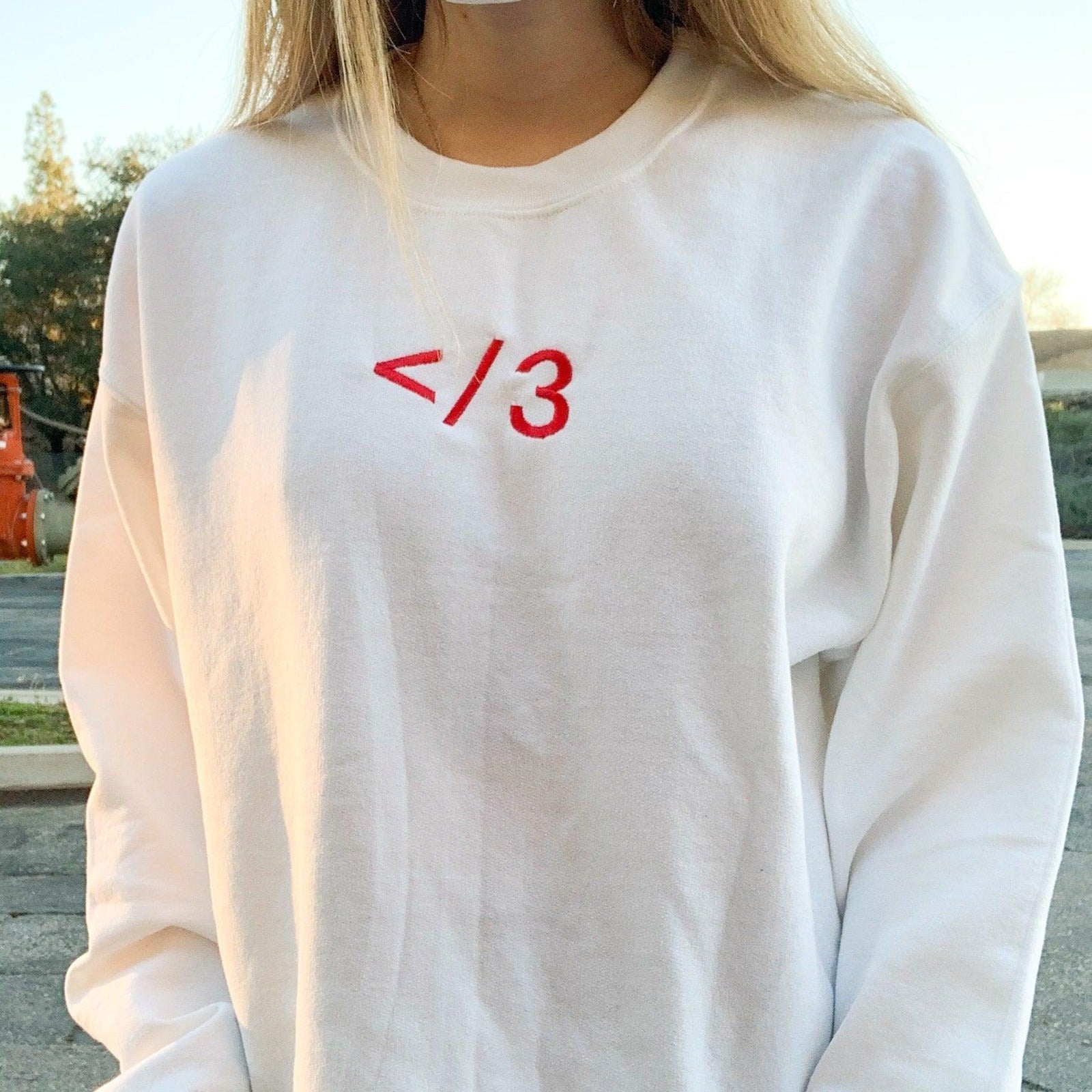 Custom Broken Heart Embroidered Matching Set Couple Sweatshirt Hoodies