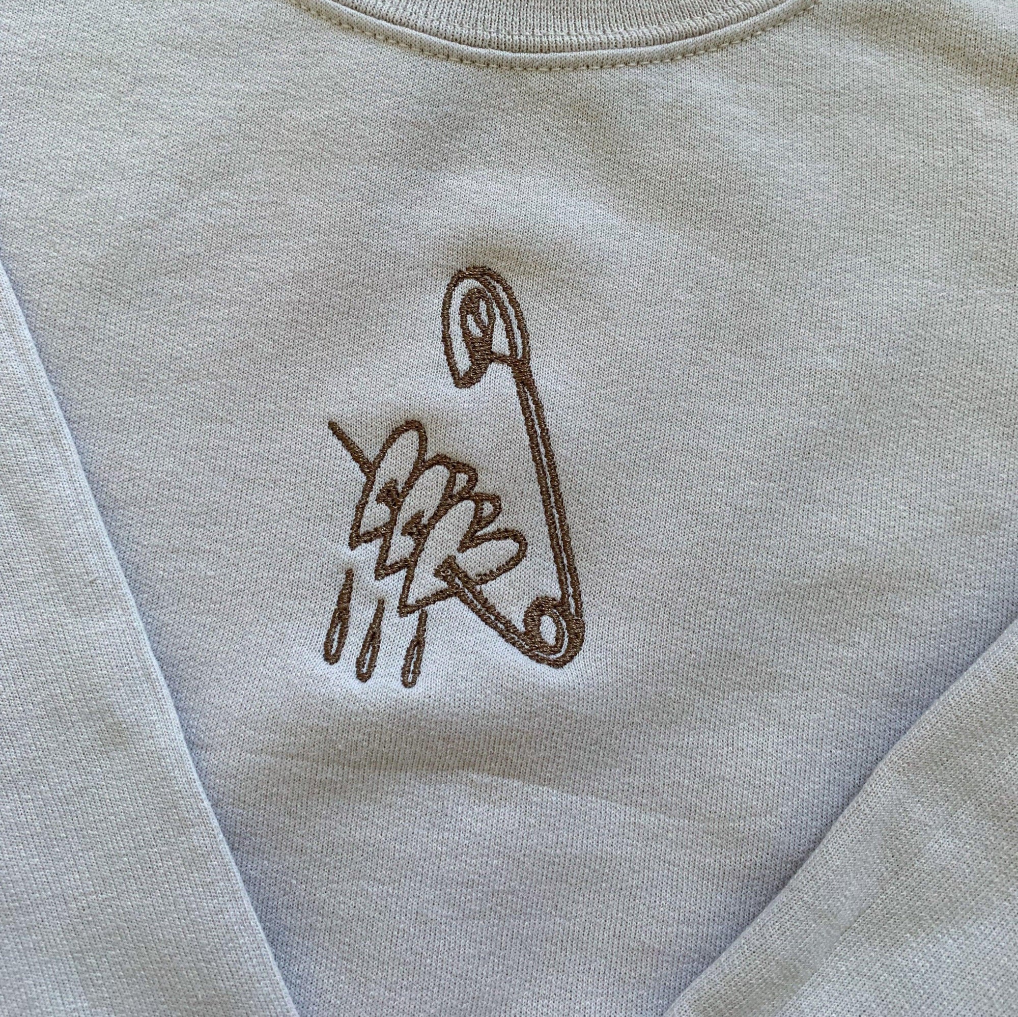 Custom Scissor and Safety Pin Embroidered Matching Set Couple Sweatshirt Hoodies