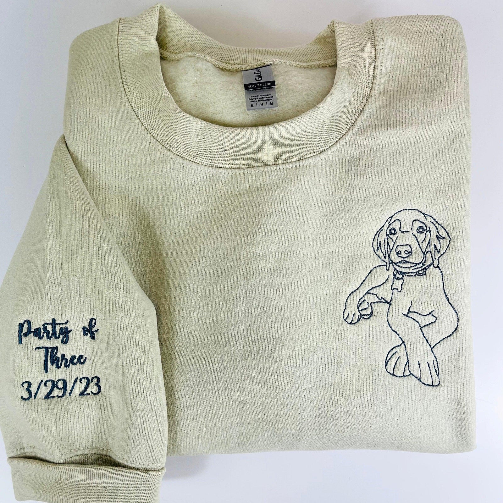 Custom Embroidered Portrait From Photo Anniversary Date Couples Wedding Gift Embroidered Sweatshirt Hoodie