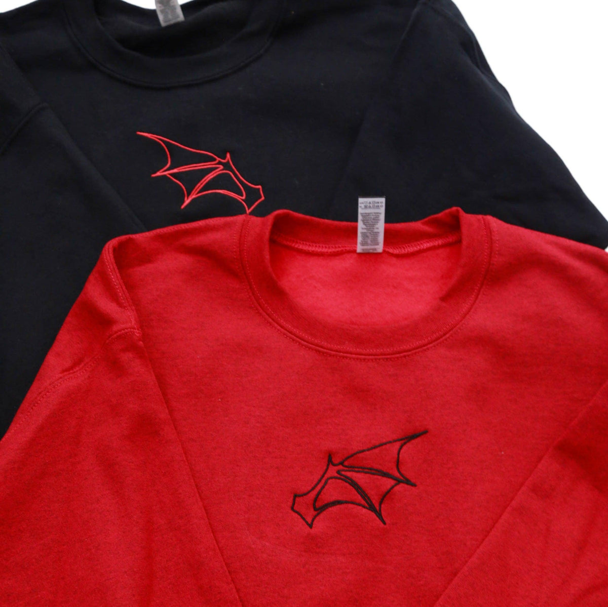 Custom Bat Wing Embroidered Matching Set Couple Sweatshirt Hoodies