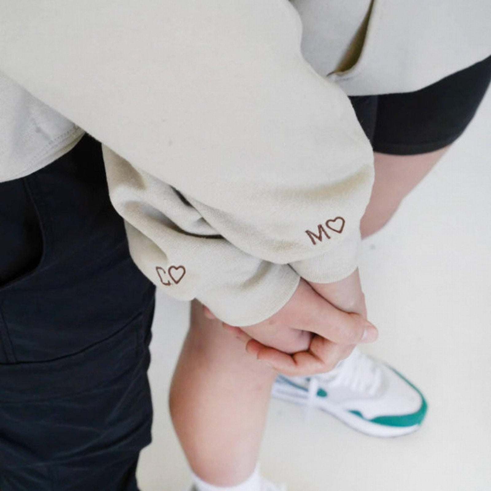 Personalized Anniversary Date Custom Embroidered Initial Heart Couple Hoodies