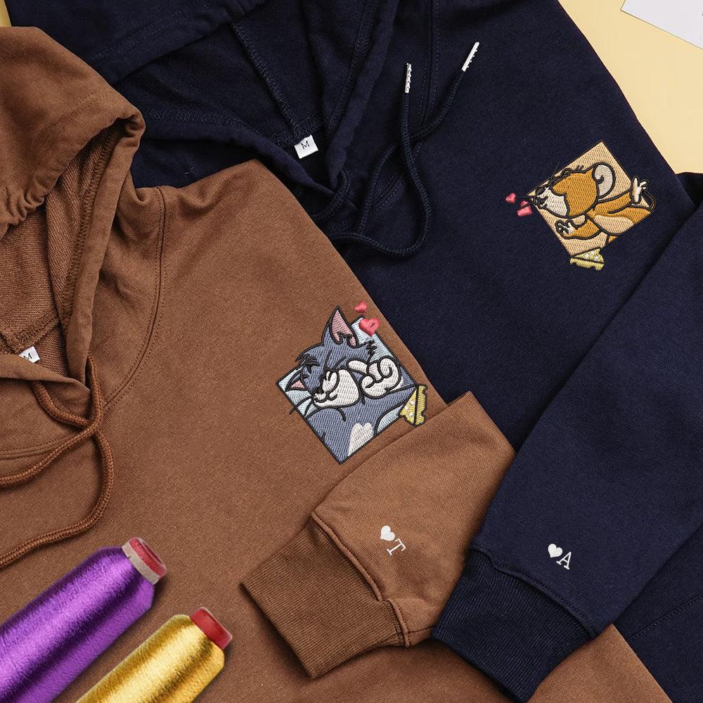Custom Embroidered Hoodies For Couples Custom Matching Couple Hoodie