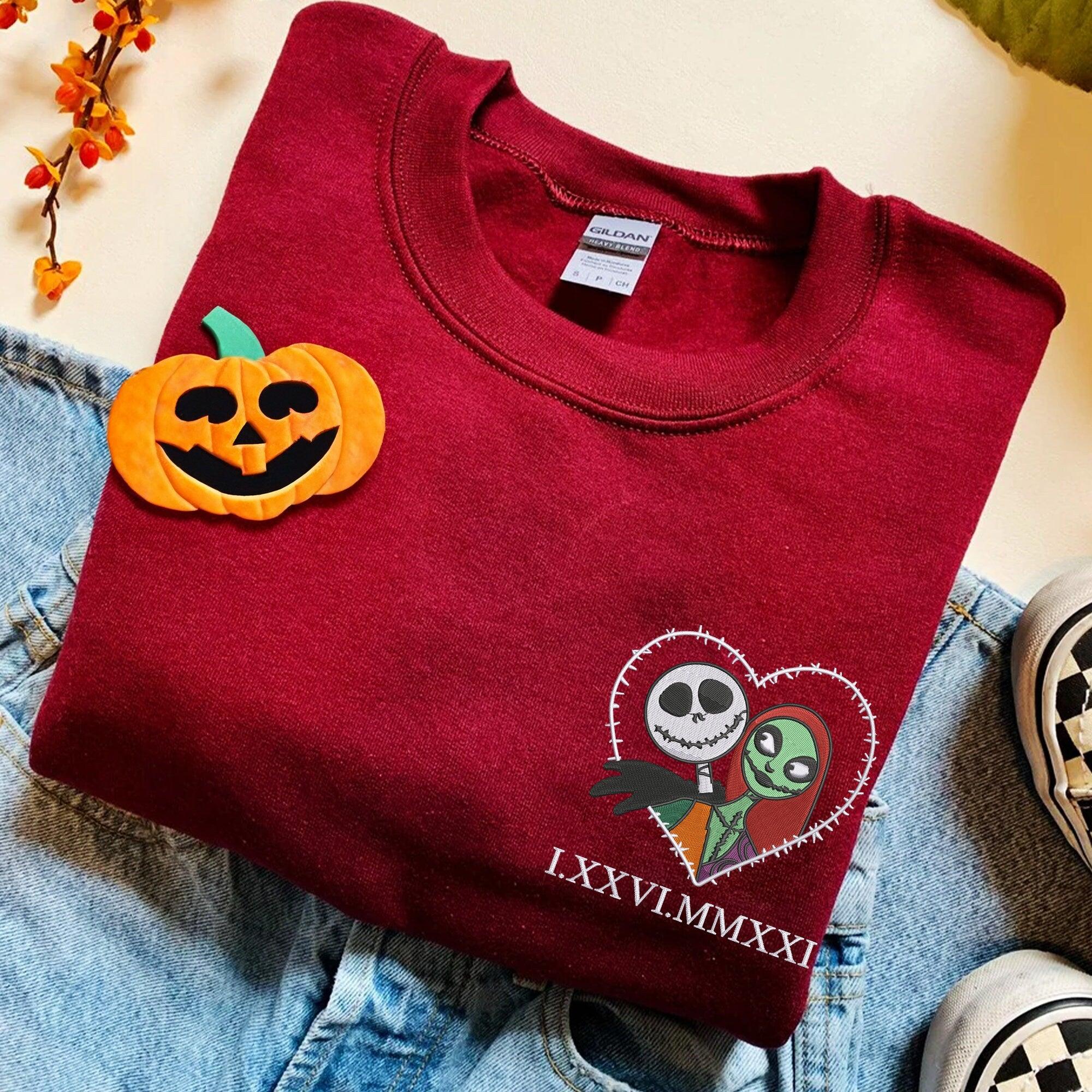 Custom Couple Embroidered Sweatshirt, Gothic Love Story Roman Numeral Sweater, Matching Outfit Gift