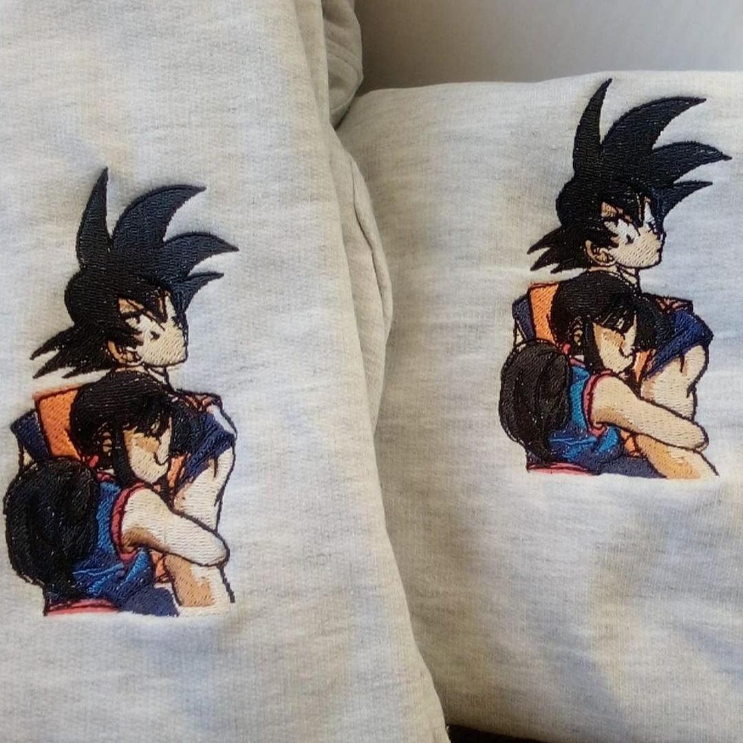 Custom Couple Embroidered Sweatshirts, Cozy Cartoon Hug Lovers Matching Hoodie