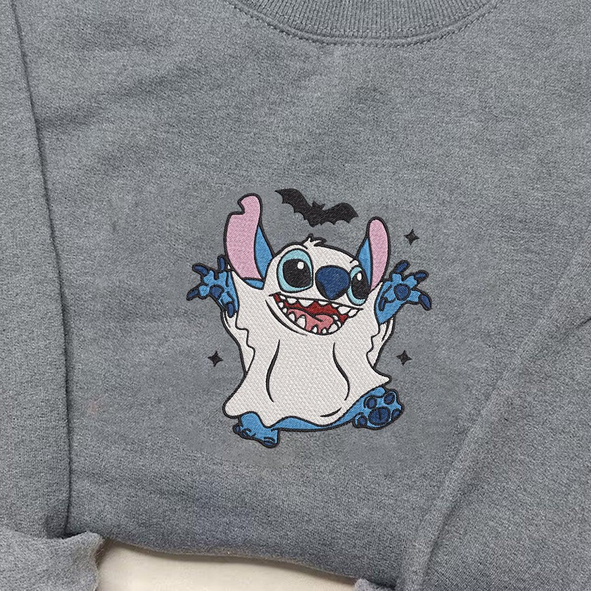 Custom Embroidered Halloween Hoodies for Couples, Cute Cartoon Alien Ghost Hoodie, Matching Couple Halloween Outfit