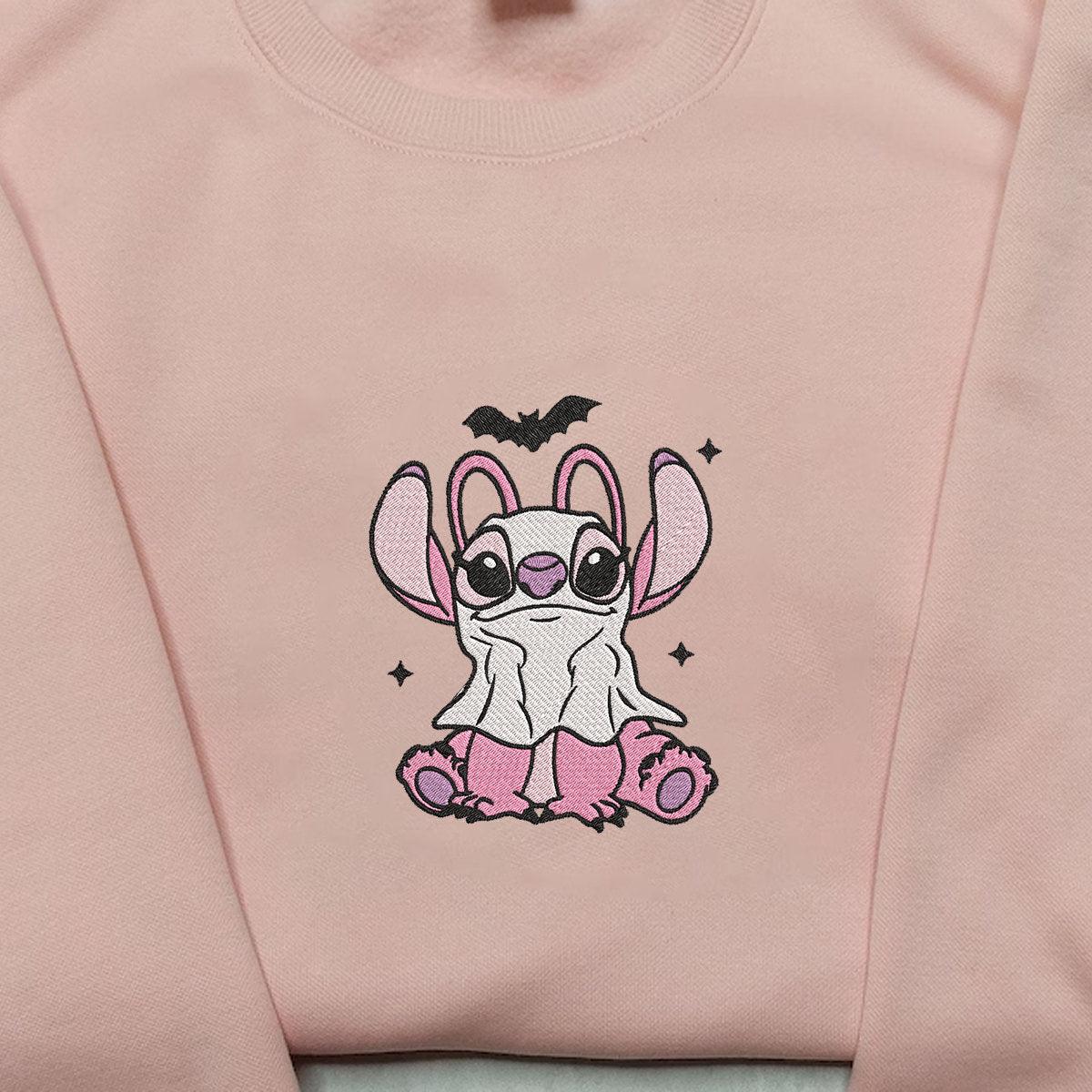 Custom Embroidered Halloween Hoodies for Couples, Cute Cartoon Alien Ghost Hoodie, Matching Couple Halloween Outfit