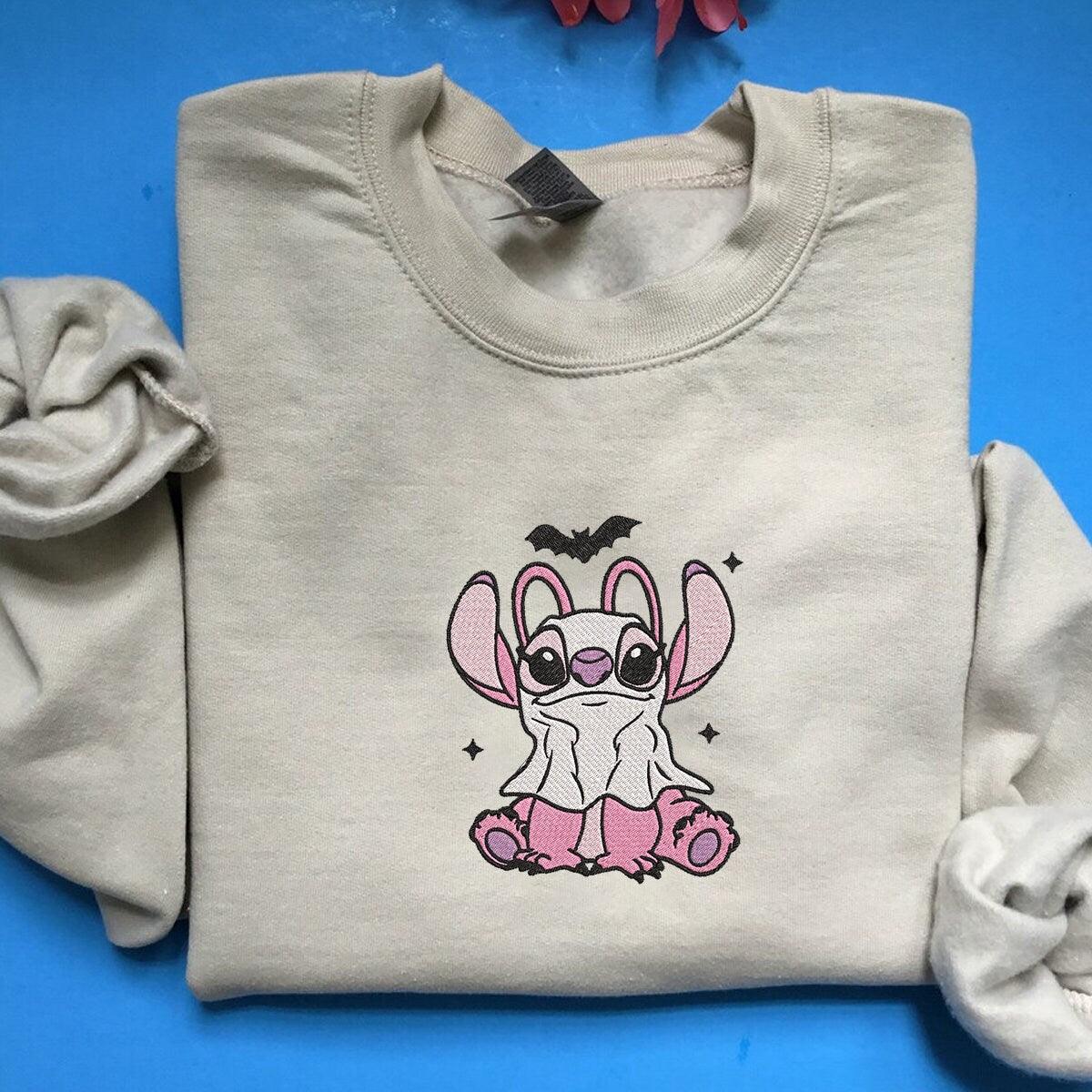 Custom Embroidered Halloween Sweatshirts For Couples, Spooky Cute Ghost Lovers Embroidered Sweater