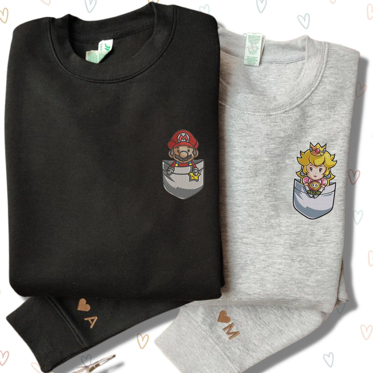 Custom Embroidered Hoodies for Couples, Cute Cartoon Inspired Matching Anniversary Hoodies