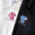 Custom Embroidered Sweatshirts for Couples, Matching Roman Numeral Date Hoodie, Cute Cartoon Alien Duo Hoodie