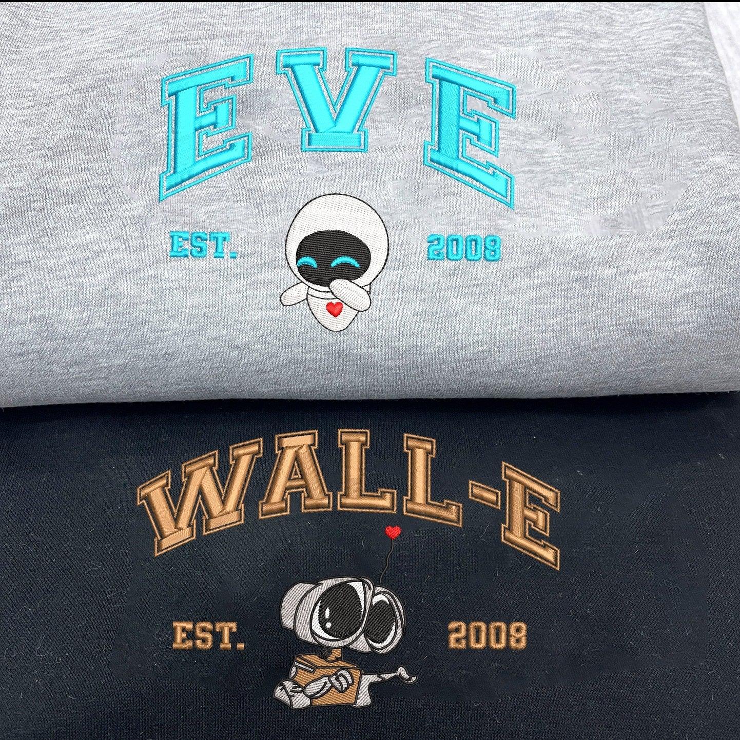 Custom Embroidered Sweatshirts for Couples, Vintage Y2K Matching Couple Hoodies with Cute Robot Design
