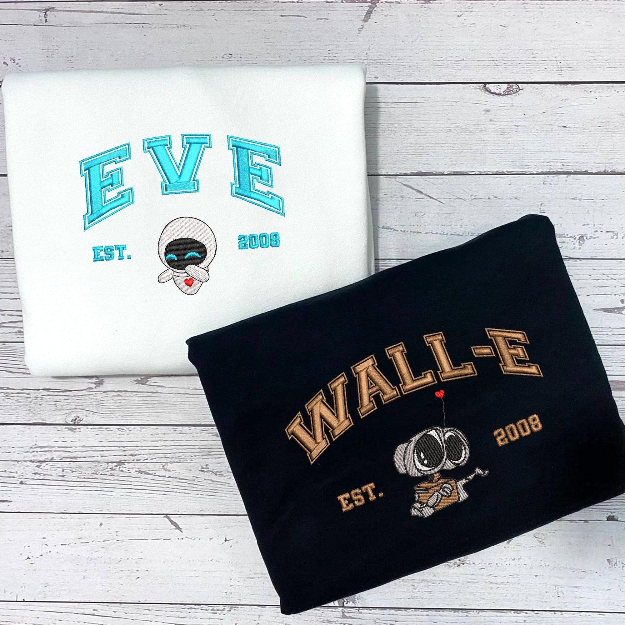 Custom Embroidered Sweatshirts for Couples, Vintage Y2K Matching Couple Hoodies with Cute Robot Design