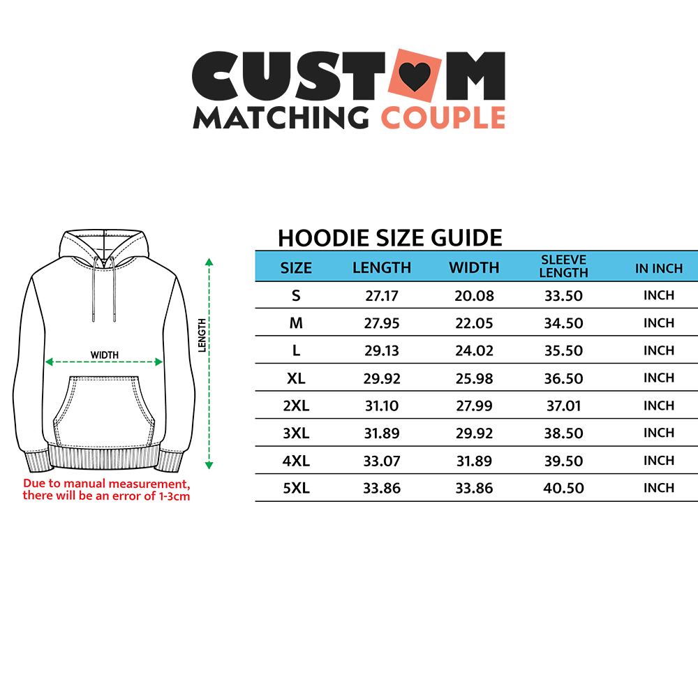 Custom Mine Cartoon Inspired Embroidered Honeymoon Couples Matching Embroidered Sweatshirt Hoodies