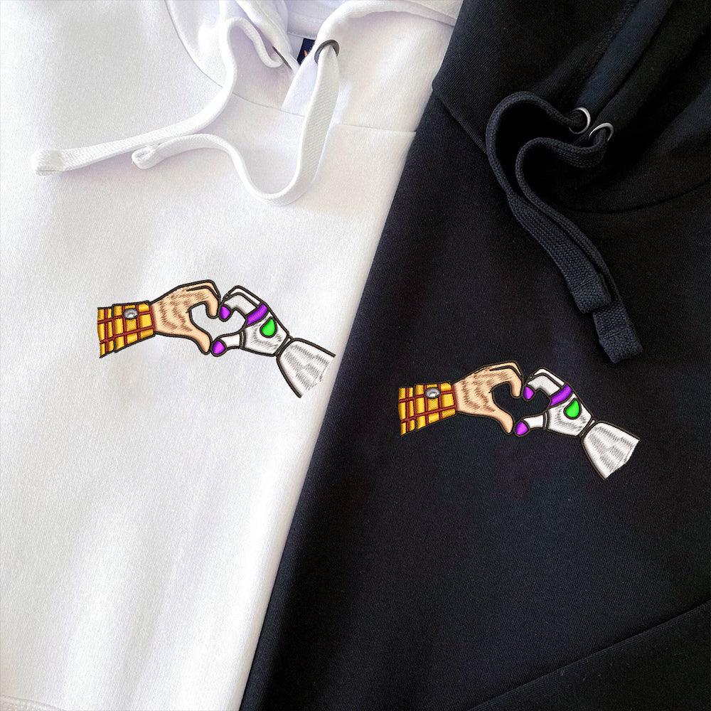 Custom Embroidered Hoodies For Couples, Custom Matching Couple Hoodie, Cute Cartoon Toys Couples Embroidered Hoodie