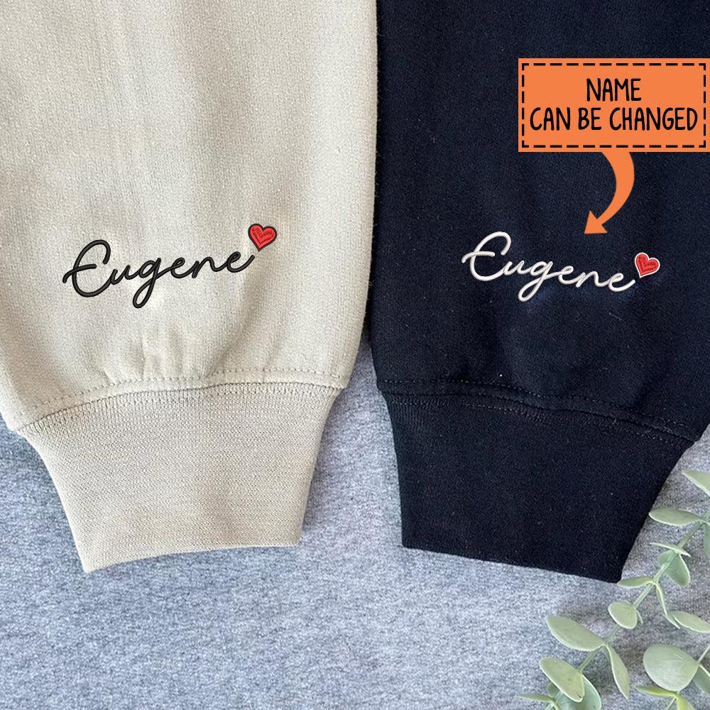 Custom Embroidered Sweatshirts For Couples, Custom Embroidered Funny Cartoon Anniversary Date Matching Couples Embroidered Sweatshirts