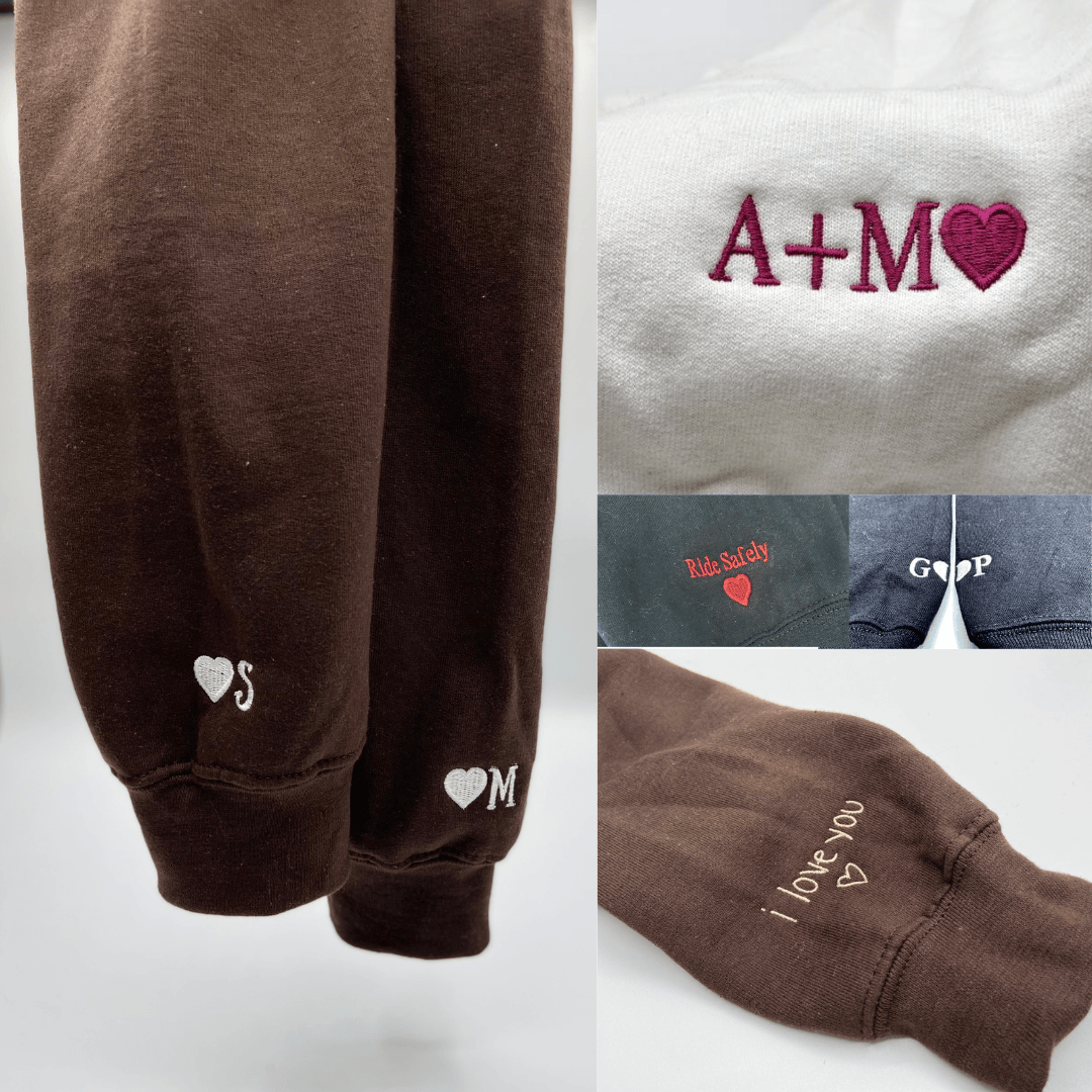 Custom Embroidered Hoodies For Couples, Custom Matching Couple Hoodie, Flame Couples Embroidered Hoodie