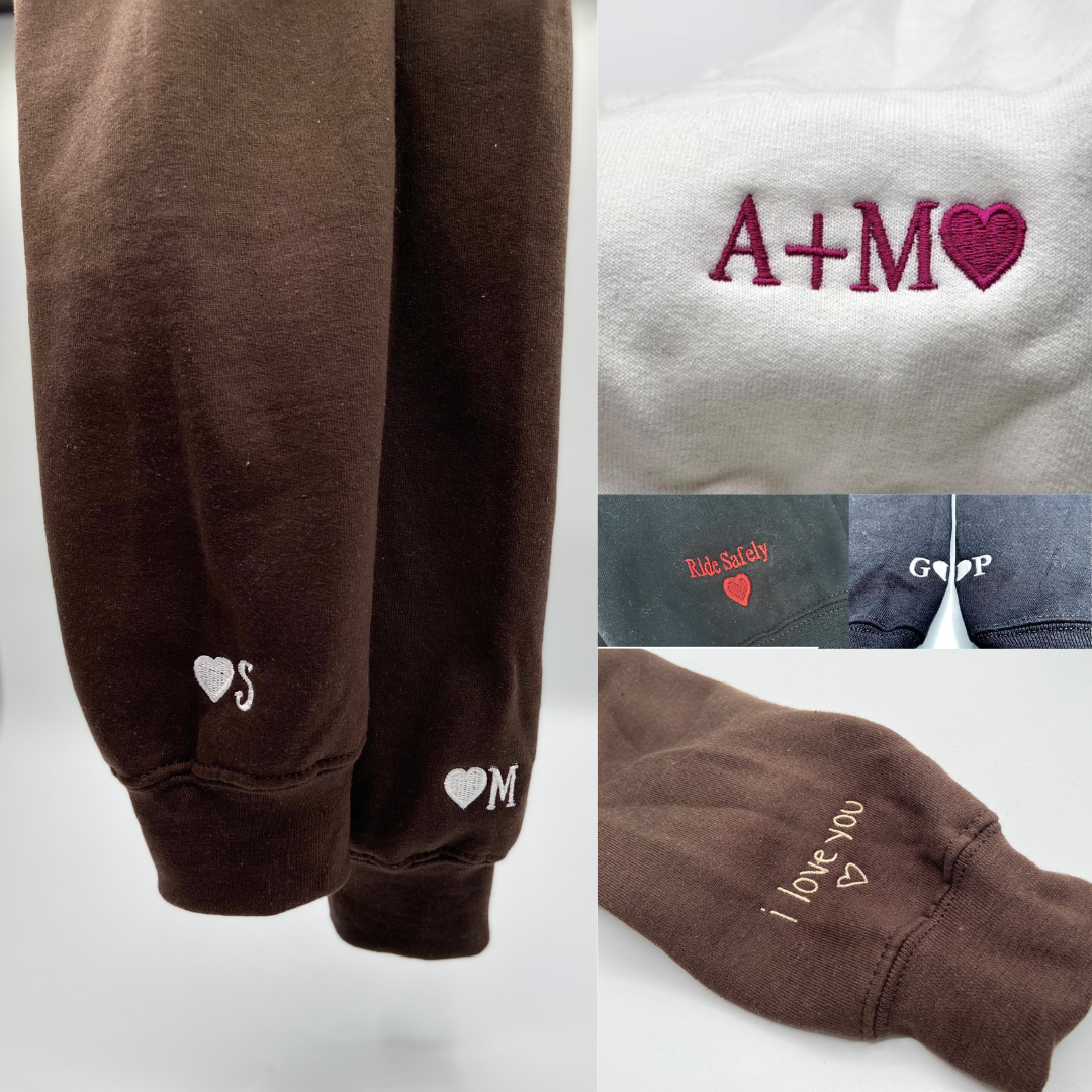 Custom Embroidered Hoodies For Couples, Personalized Couple Hoodies, His Her Hoodies, Cute An Unusual Couples Embroidered Hoodie